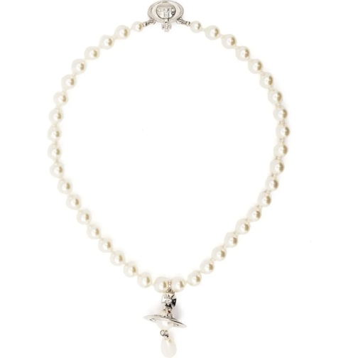 Vivienne Westwood  One Row Pearl Drop Choker Platinum/pearl/multi silber