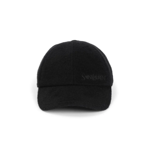 Saint Laurent Hut Sl Embroidered Hat Black