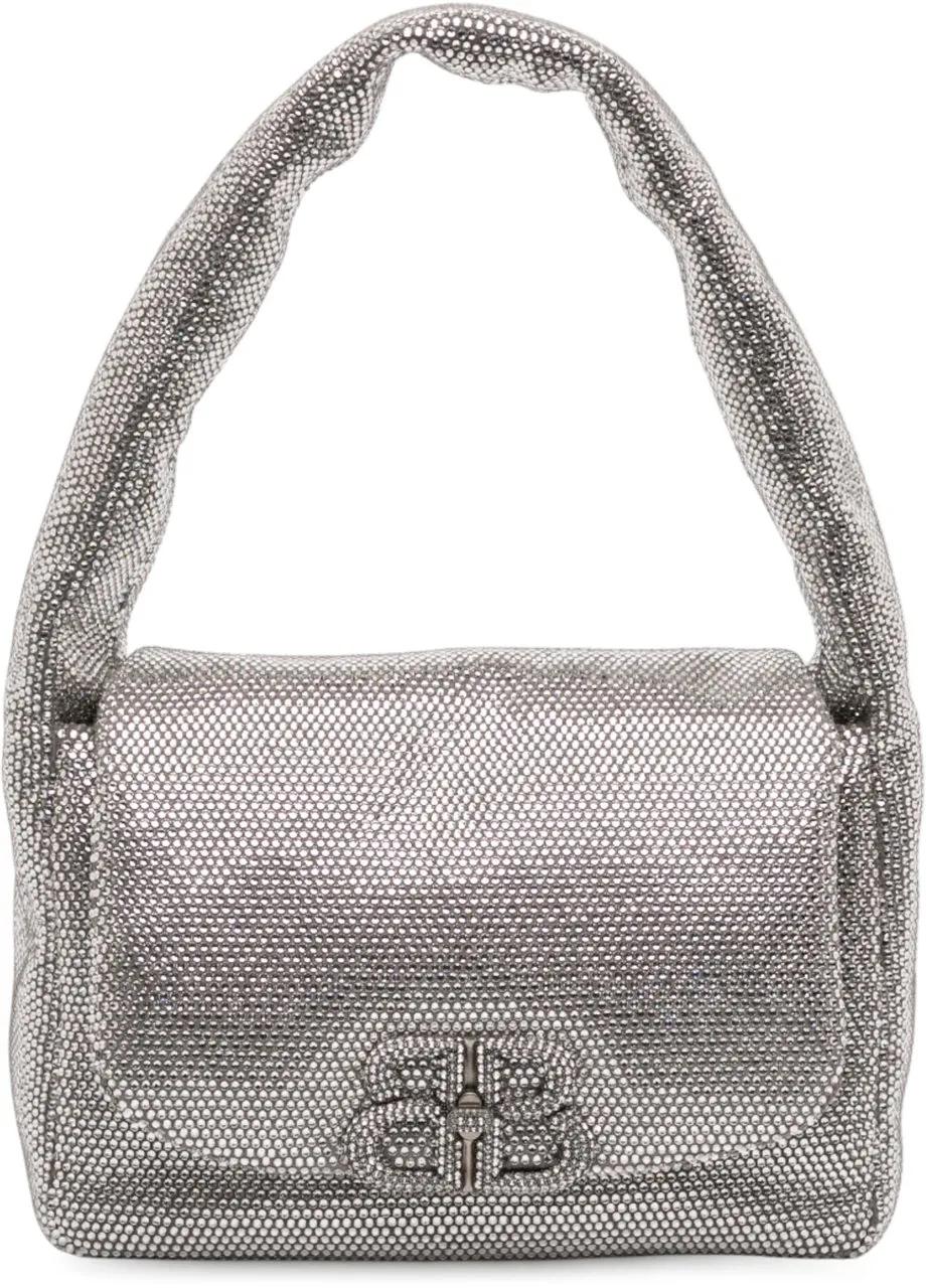 Balenciaga Hobo Bags - Small Rhinestone Embellished Calfskin Monaco Sling - Gr. unisize - in Silber - für Damen
