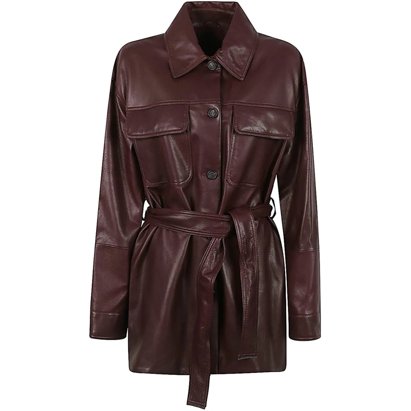 Brunello Cucinelli Lederjacke Jackets Bordeaux rot