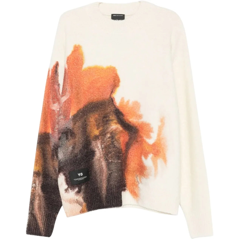 Y-3 Pullover Gfx Knit Crew Cwhite/multco weiß