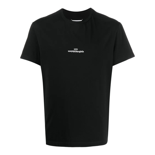 Maison Margiela T-Shirts Black Cotton T-Shirt Black