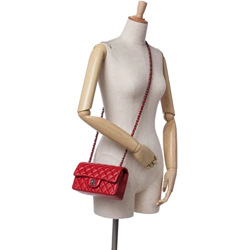 Chanel Sac à bandoulière 2014 Mini Rectangular Classic Lambskin Single Flap rot (Image 15)