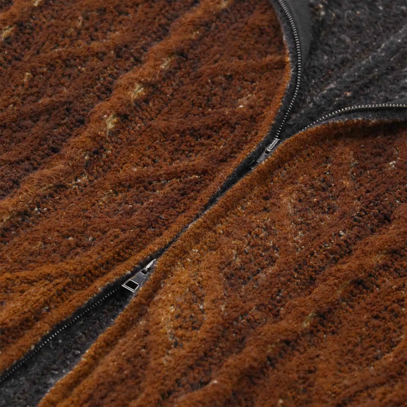 CALIBAN Übergangsjacke Strickjacke aus Wolle & Seide braun(Image 3)