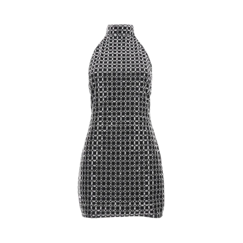 Rotate Mini-jurk Halter Neck Dress Neutrals