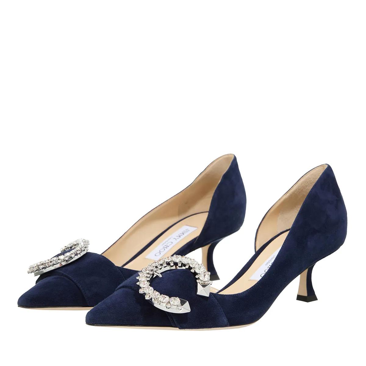 Jimmy Choo Pumps & High Heels - Melva Dorsay 50mm Seude Pumps - Gr. 39,5 (EU) - in Blau - für Damen