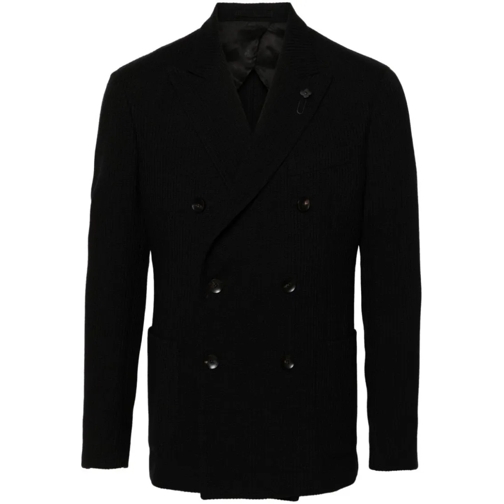 Lardini Overgangsjassen Black Wool Blend Jacket Black