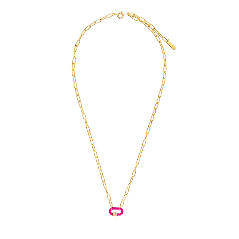 Ania Haie Mittellange Halskette 925er Sterlingsilber Neon Pink Carabiner pink(Image 2)