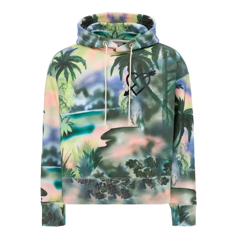 Palm Angels  Cotton Logo Hooded Sweatshirt Multicolor