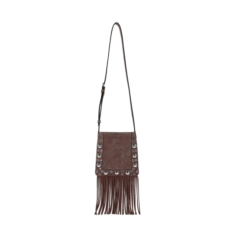 Valentino Garavani Sac à bandoulière Small Dark Brown Suede Shoulder Bag Brown
