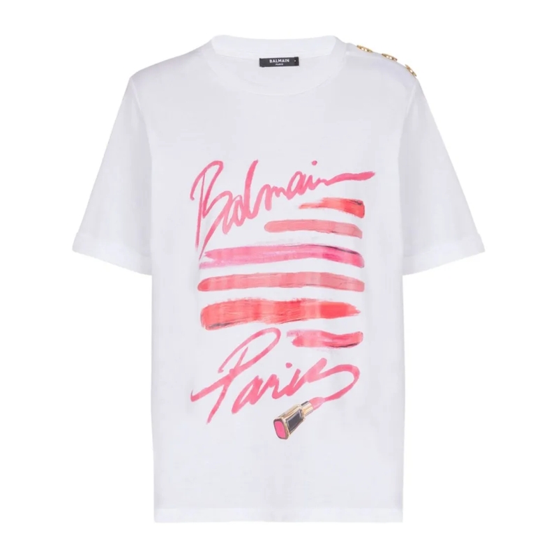 Balmain T-Shirt Crew Neck Top White