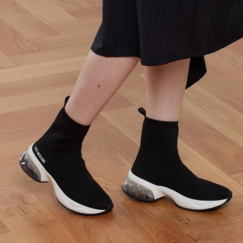 Love Moschino High-Top-Sneaker Crystal Love Sneakers Donna Nero(Image 2)