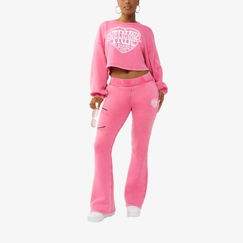 True Religion  Sweatshirt Cropped fuschsia(Image 2)