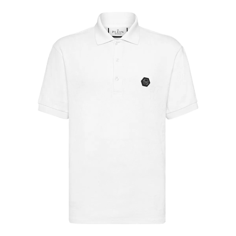 Philipp Plein Top Polo Shirt Ss Crest weiss