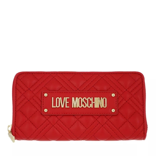 Love Moschino Portafogli Quilted Pu Rosso Zip-Around Wallet