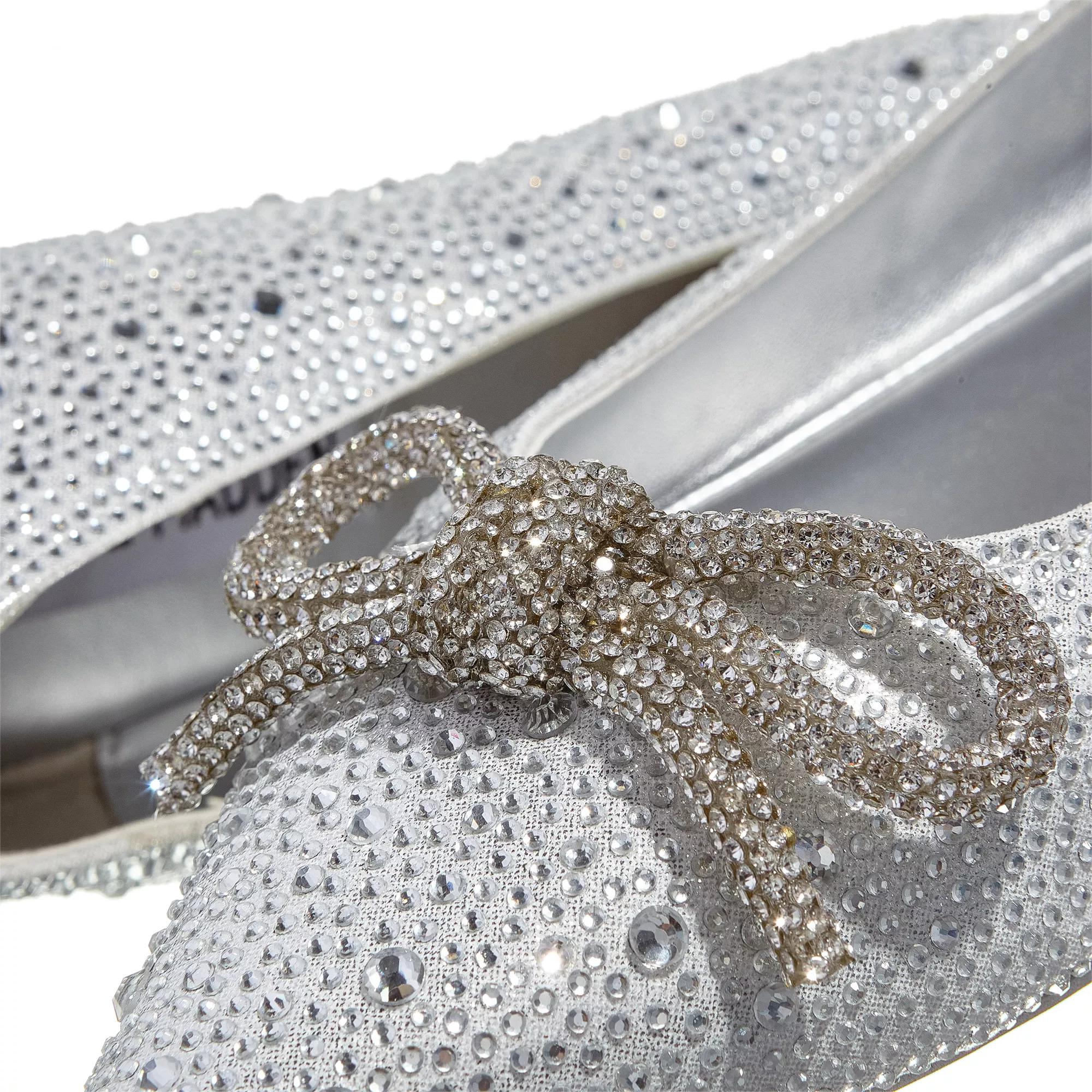 Silver rhinestone flat on sale shoes