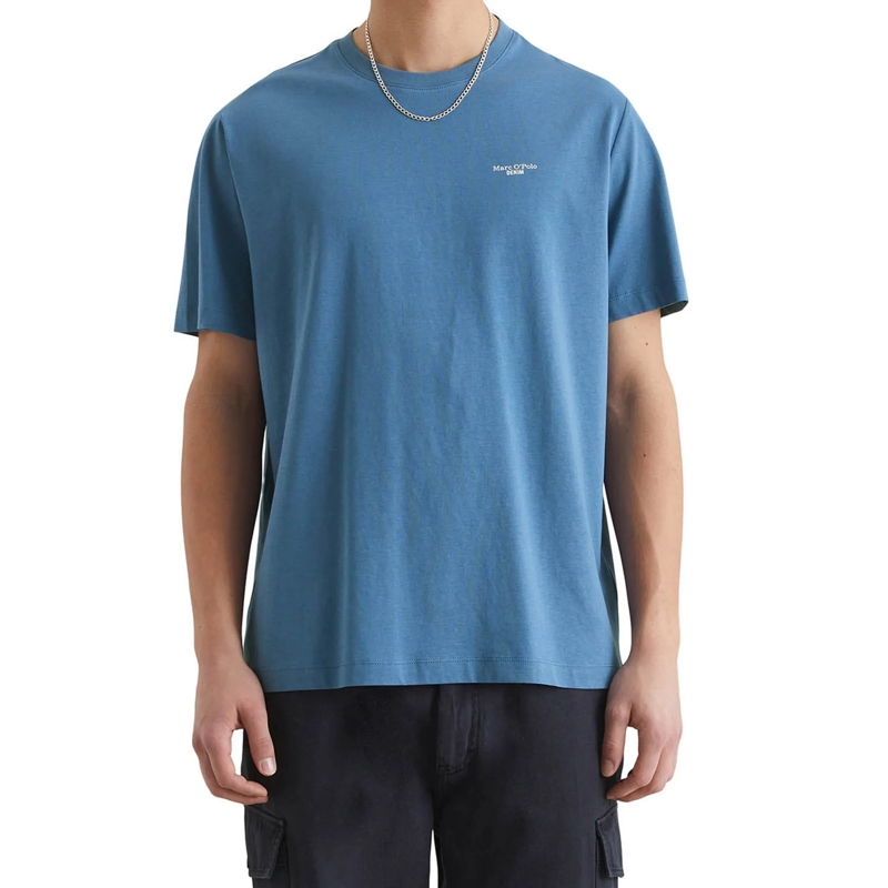 Marc O´Polo Hemd T-Shirt, SSL, Logo Print, Reg F 1er Pack blau(Image 2)