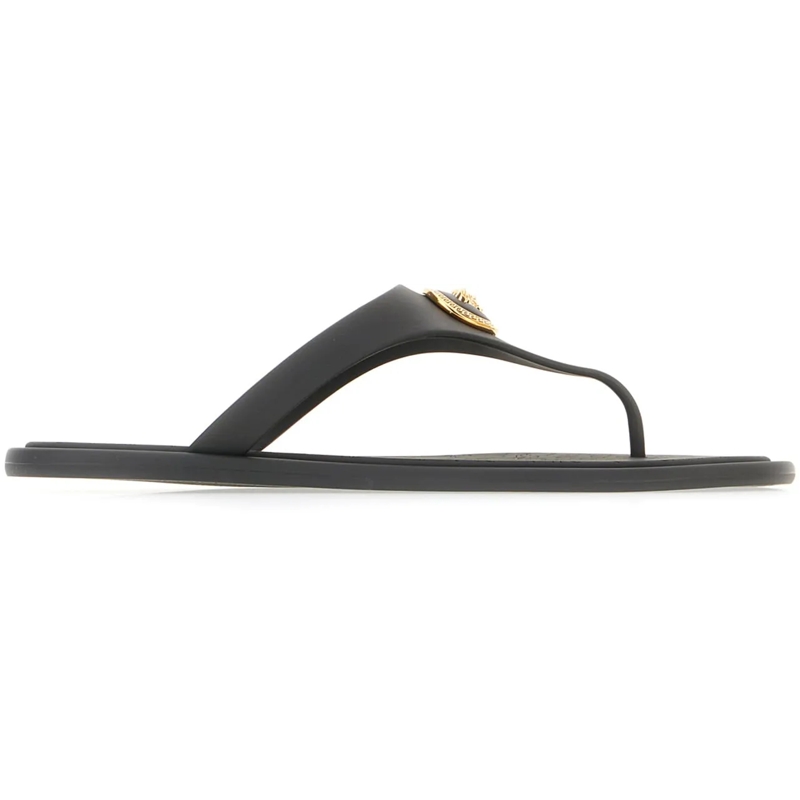 Versace Slides Versace Black rubber thong sandals schwarz