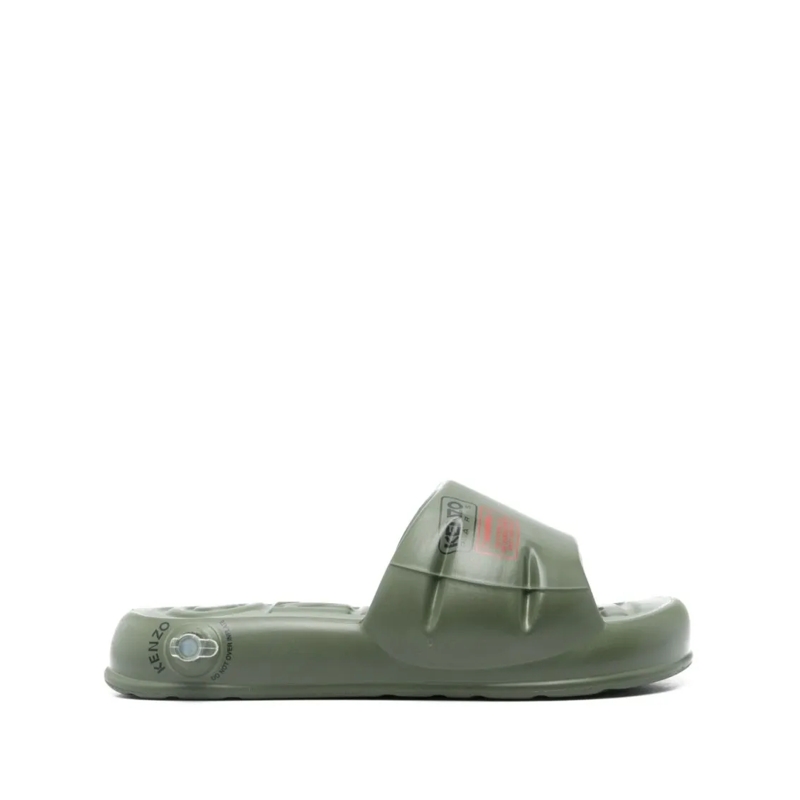 Kenzo Loafer Molded Footbed Sandals With Embossed Details Grey