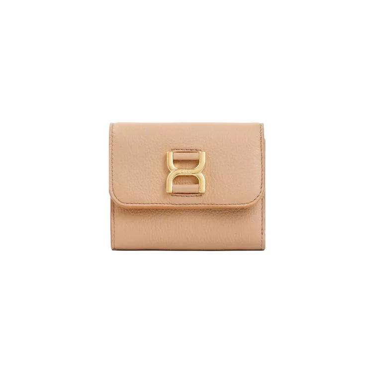 Chloé Portemonnaie - Beige Marcie Leather Wallet - Gr. unisize - in Braun - für Damen