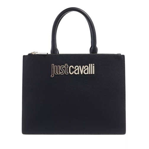 Just Cavalli Range B Metal Lettering Sketch 4 Bags Black Rymlig shoppingväska