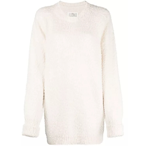 Maison Margiela Crew-Neck Brushed Jumper White 