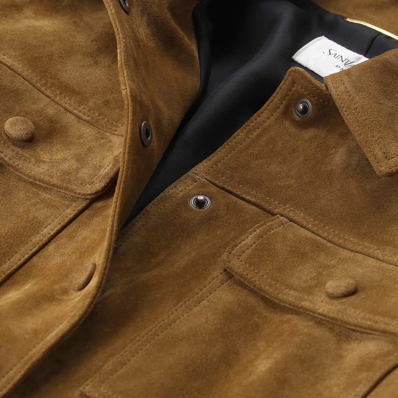 Saint Laurent Übergangsjacke Jacke aus Veloursleder braun(Image 4)