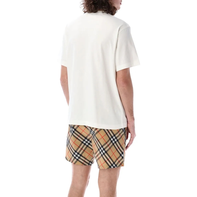 Burberry T-shirt Cotton T-Shirt With Equestrian Knight Appliqué White