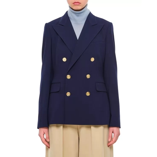 Ralph Lauren Camden Wool Gabardine Double-Breasted Jacket Blue 