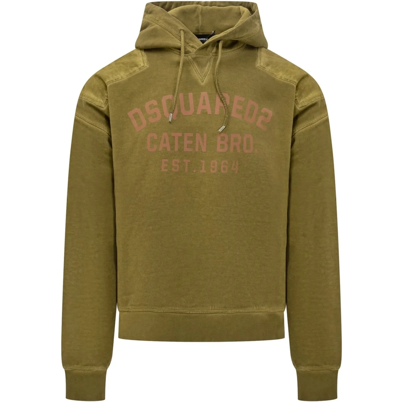 Dsquared2  Dsquared2 Felpa Marrone con Cappuccio Logo braun
