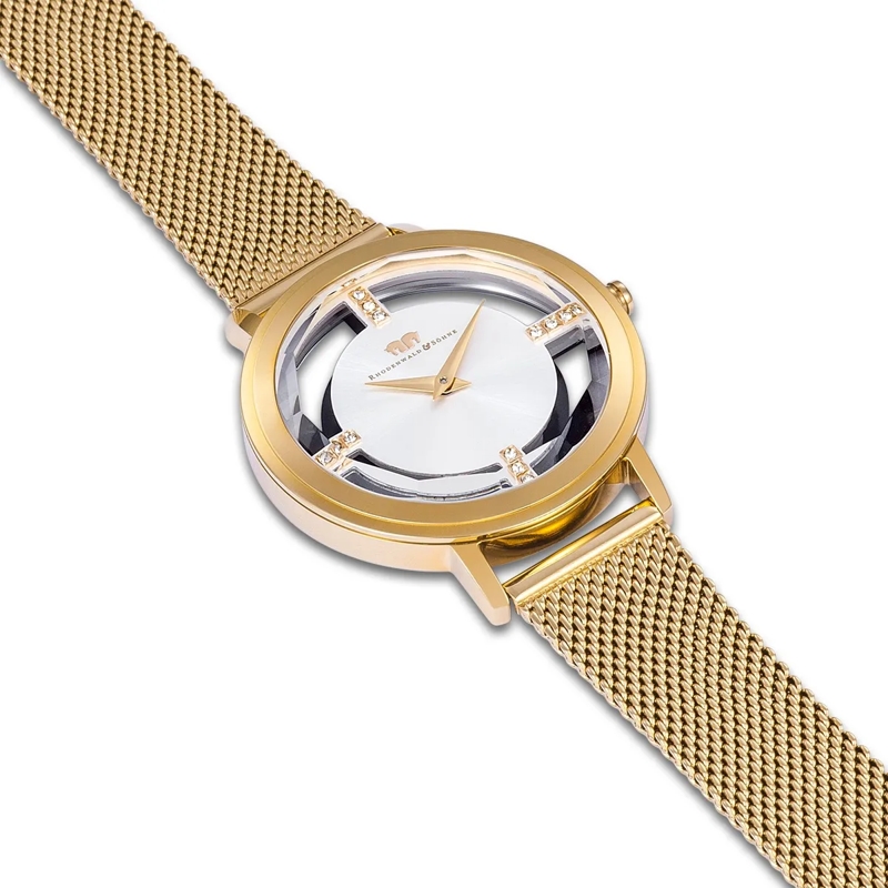 Rhodenwald & Söhne Automatikuhr Damen Armbanduhr Lucrezia Edelstahl gold(Image 5)
