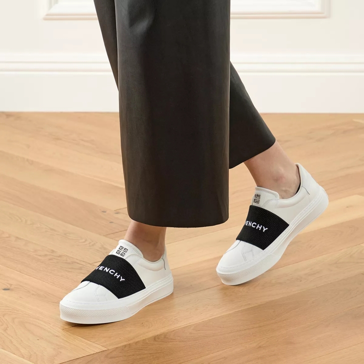 Black and white slip on sneakers on sale