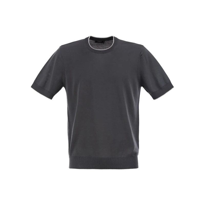 Peserico T-shirt Pure Cotton Yarn T-Shirt Grey