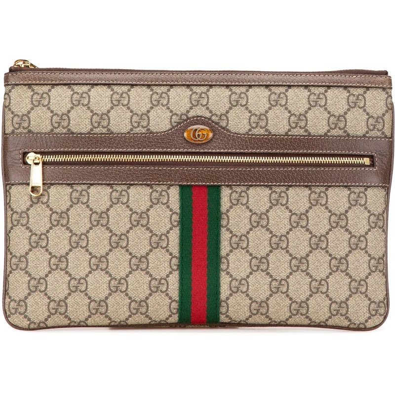 Gucci Pochette GG Supreme Web Ophidia Clutch braun