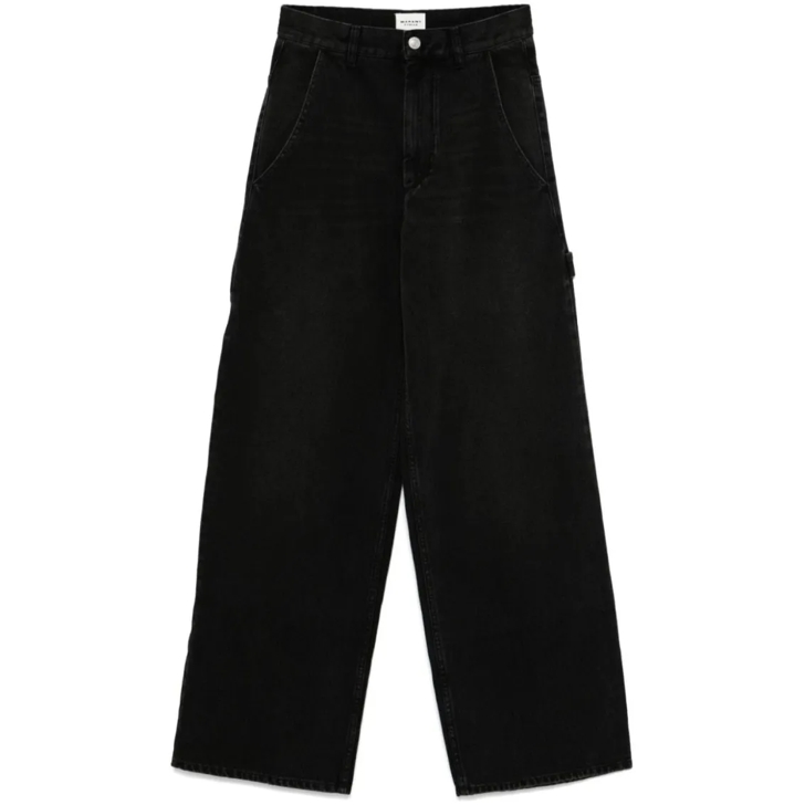 Etoile Isabel Marant Black Wide Leg Jeans Black Jeans