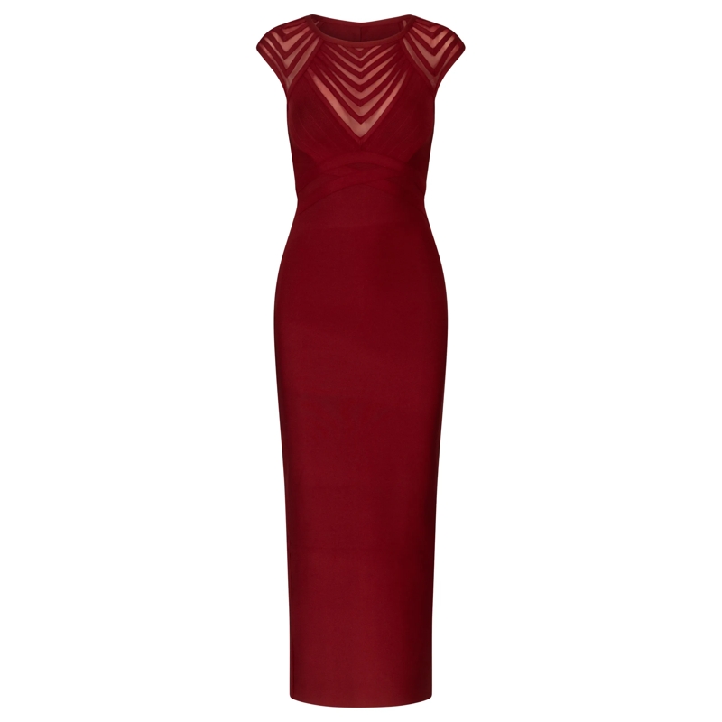 Kraimod Abendkleid Bandagekleid bordeaux