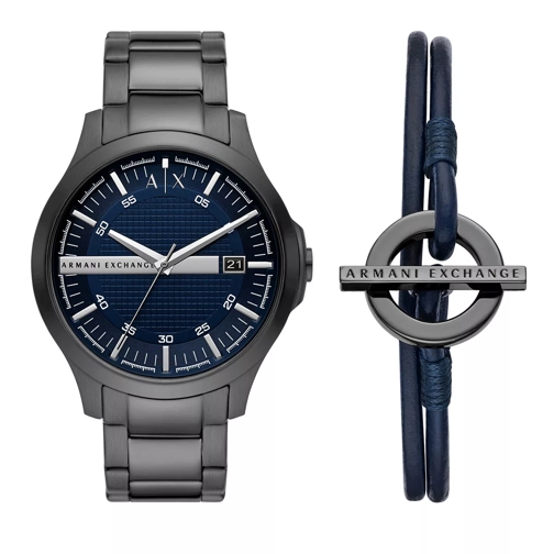 Armani Exchange Watch and Bracelet Gift Set Gunmetal Dresswatch