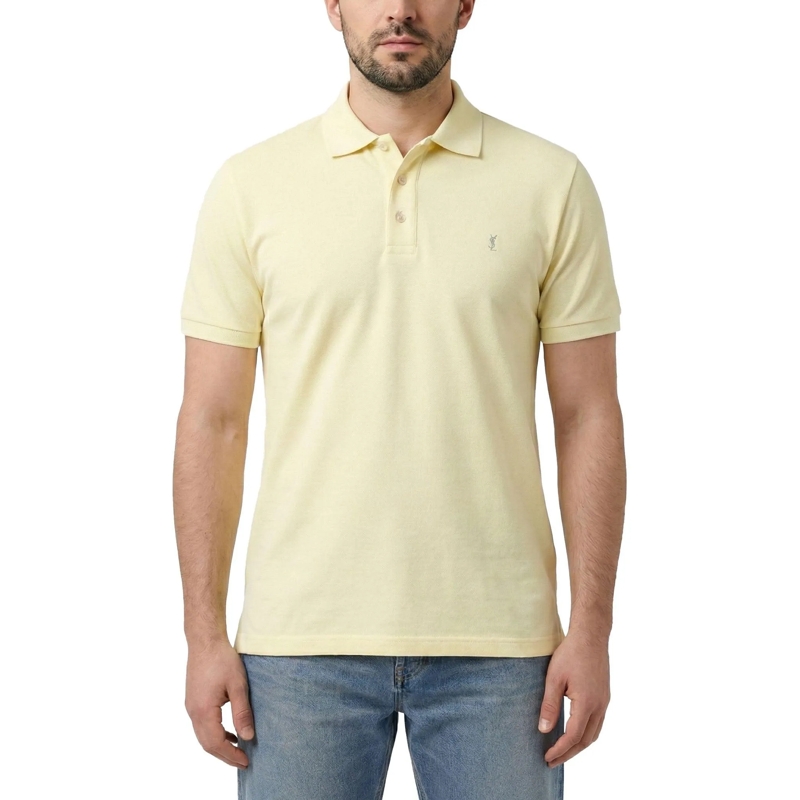 Saint Laurent Poloshirt Poloshirt mit Logo grau(Image 4)