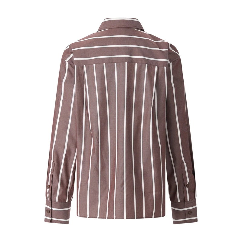 Rag & Bone Bluse Gestreifte Hemdbluse braun(Image 2)