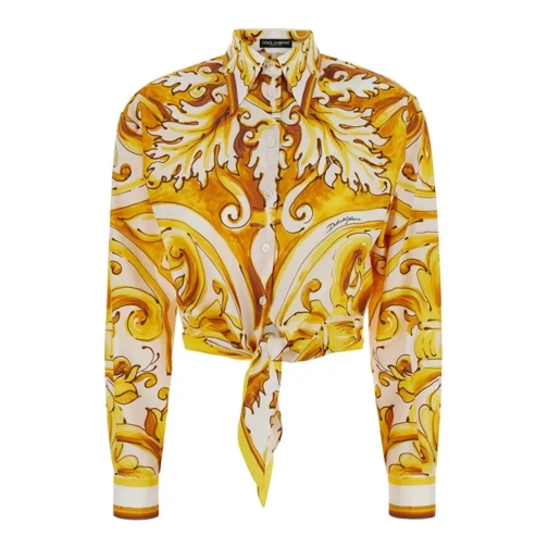 Dolce&Gabbana Cropped Shirt Tris Maiolica Yellow 