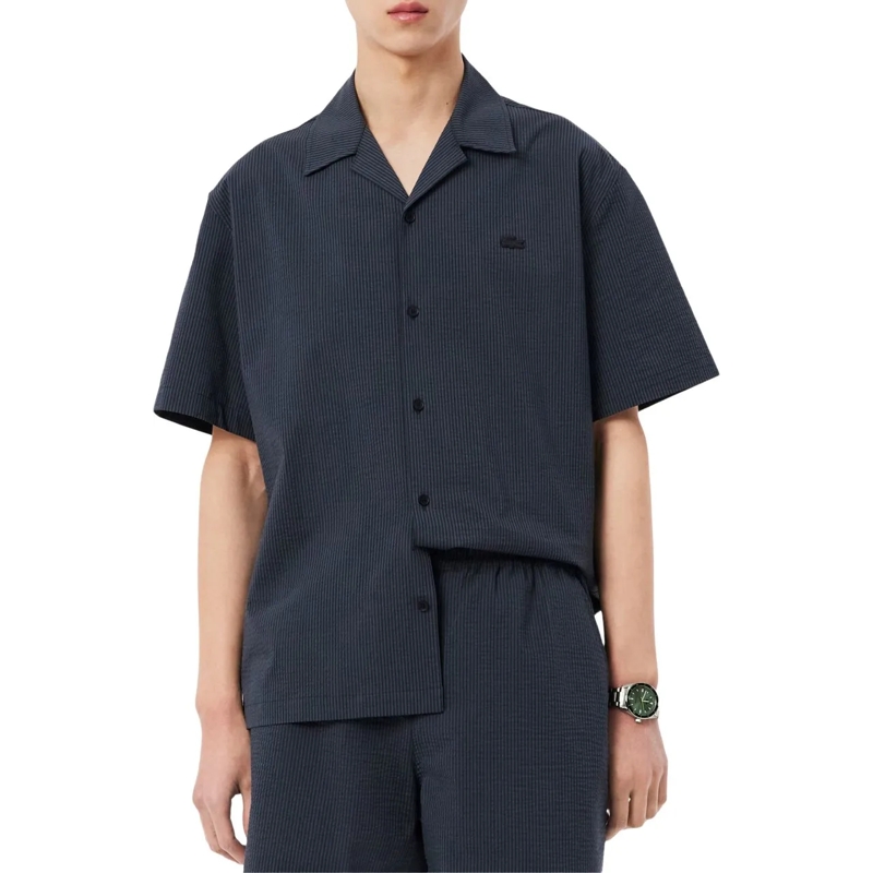 Lacoste Legeres Oberteil Lacoste 1hc1 Men's S/s Woven Shirt Korte Mouw Over blau(Image 3)