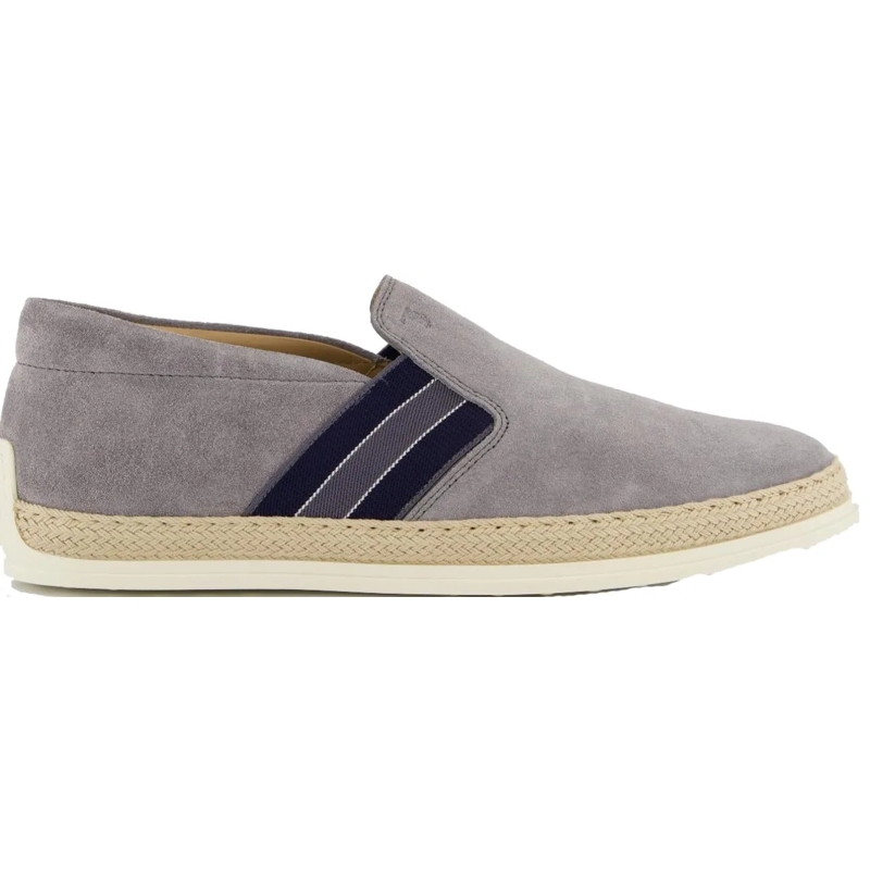 Tod's Loafer Heren Rafia Loafer Suede Grijs grau