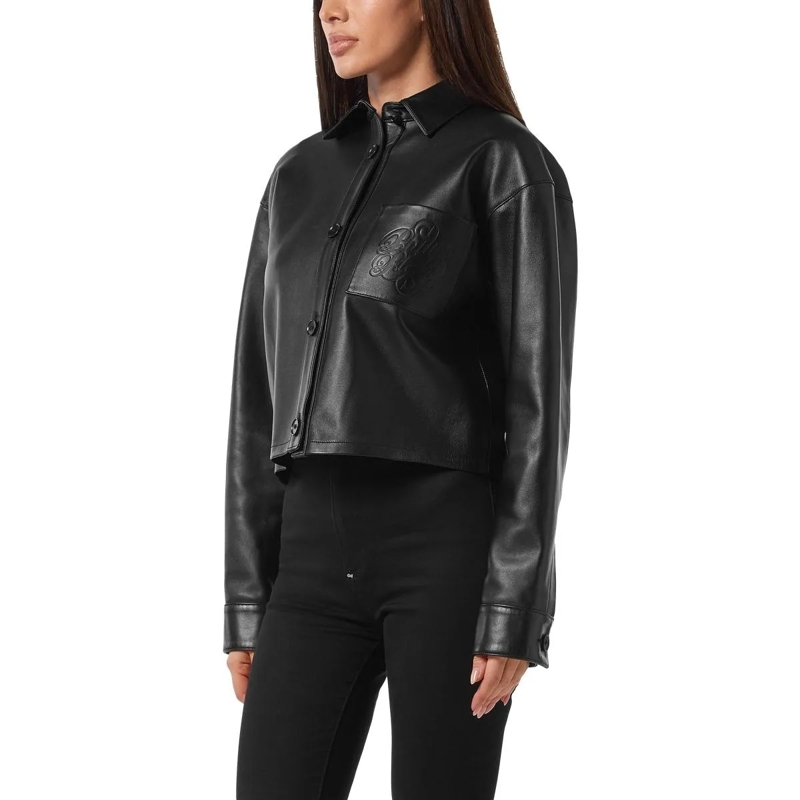 Philipp Plein Hemd Lederhemd Signature schwarz(Image 4)