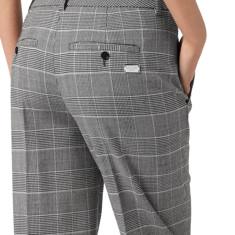 Philipp Plein Hose Lange Hosen Prince Of Wales hell-grau(Image 5)