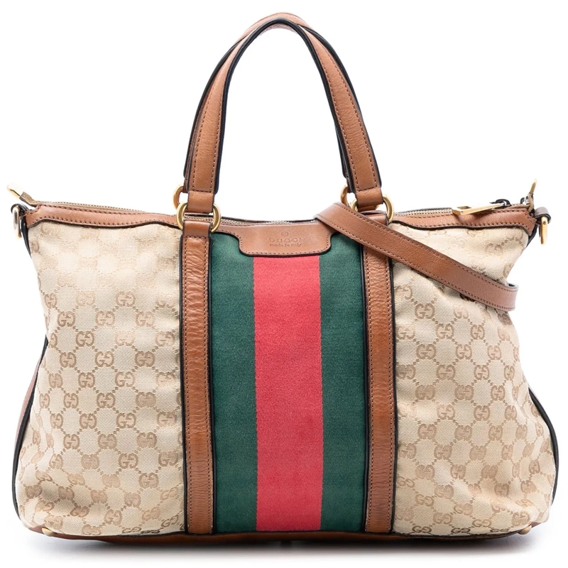 Gucci Schultertasche Medium GG Canvas Rania Top Handle Bag braun