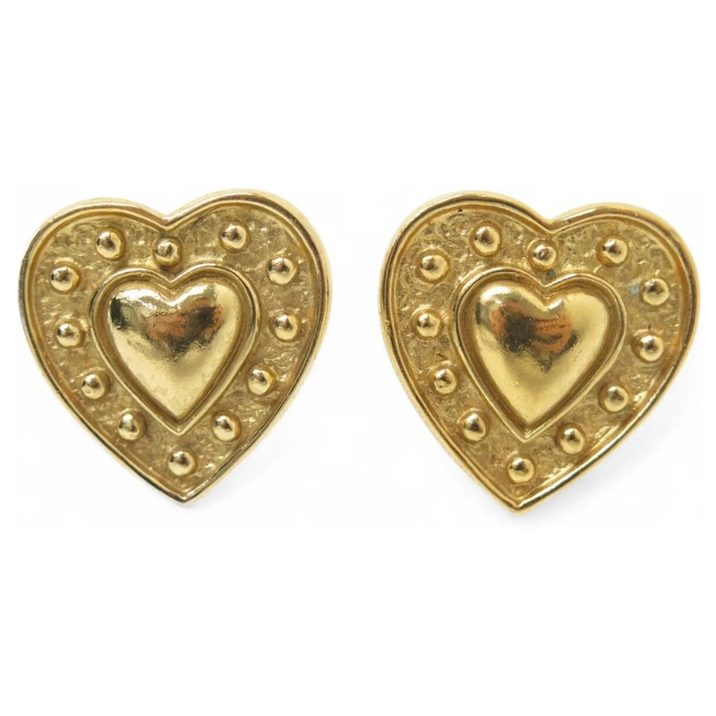 Saint Laurent Ohrstecker VINTAGE YVES SAINT LAURENT HERZ CLIP-ON OHRRINGE A gold