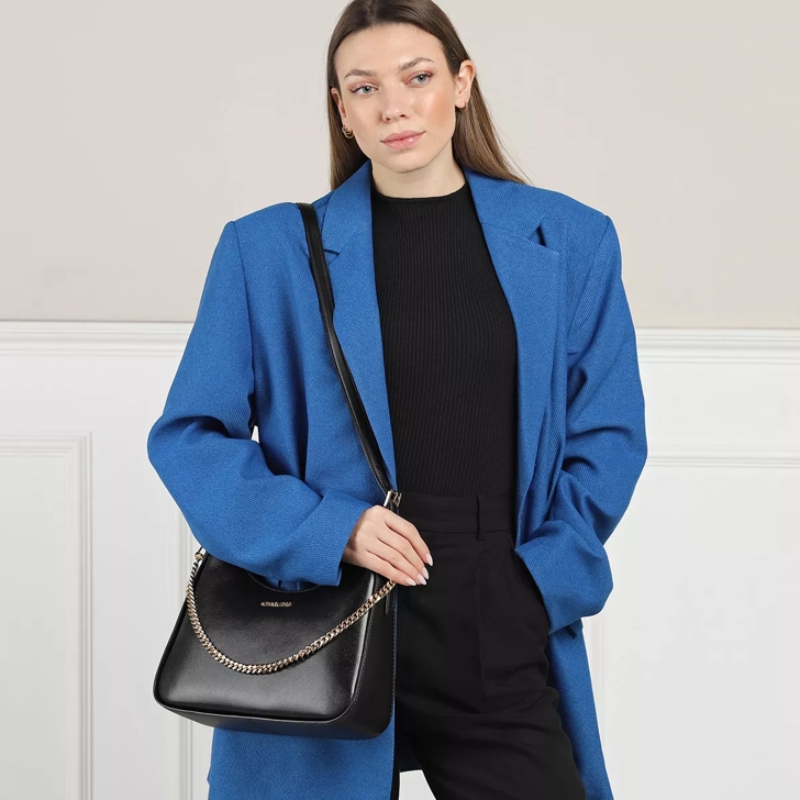 Blue and black michael kors bag online