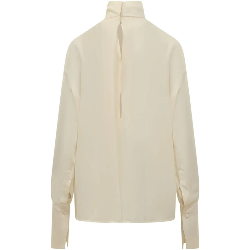 Tom Ford Bluse Tom Ford Blusa con Fiocco e Collo Alto weiß(Image 2)