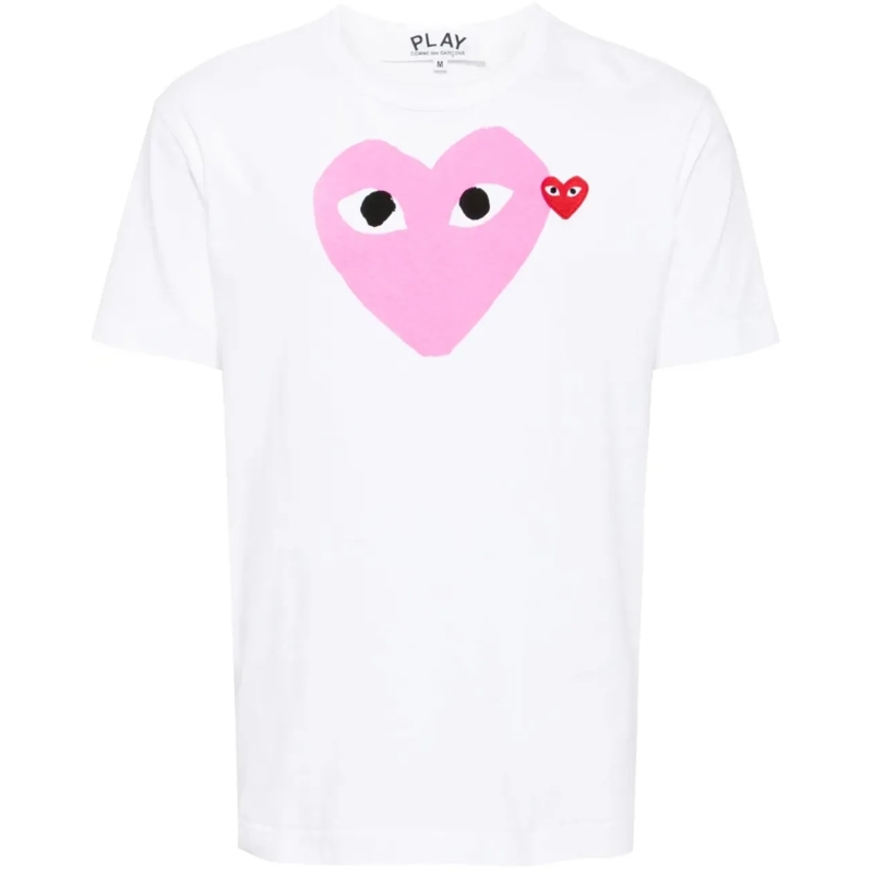 Comme des Garcons T-shirt Play T-shirt Red Emblem Pink Heart weiß
