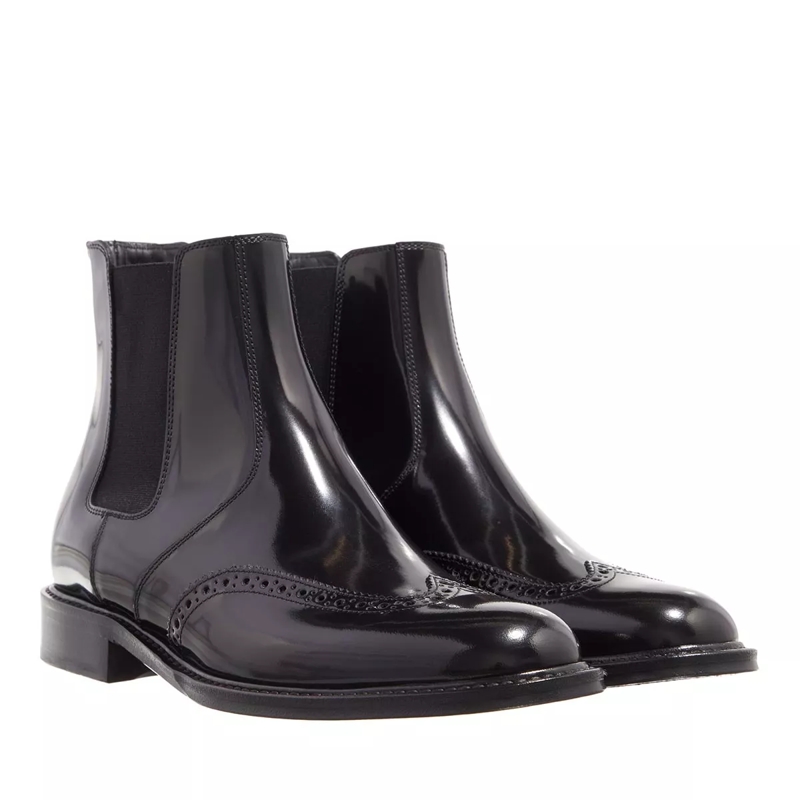 Saint Laurent Chelsea Boots Patent Leather Ankle Boots Black